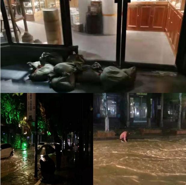 突降暴雨，井巷物業(yè)公司保街區(qū)平安